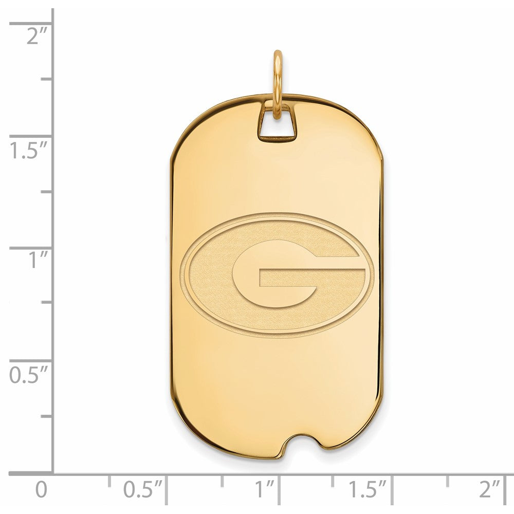 Sterling Silver Gold-plated LogoArt University of Georgia Letter G Large Dog Tag Pendant