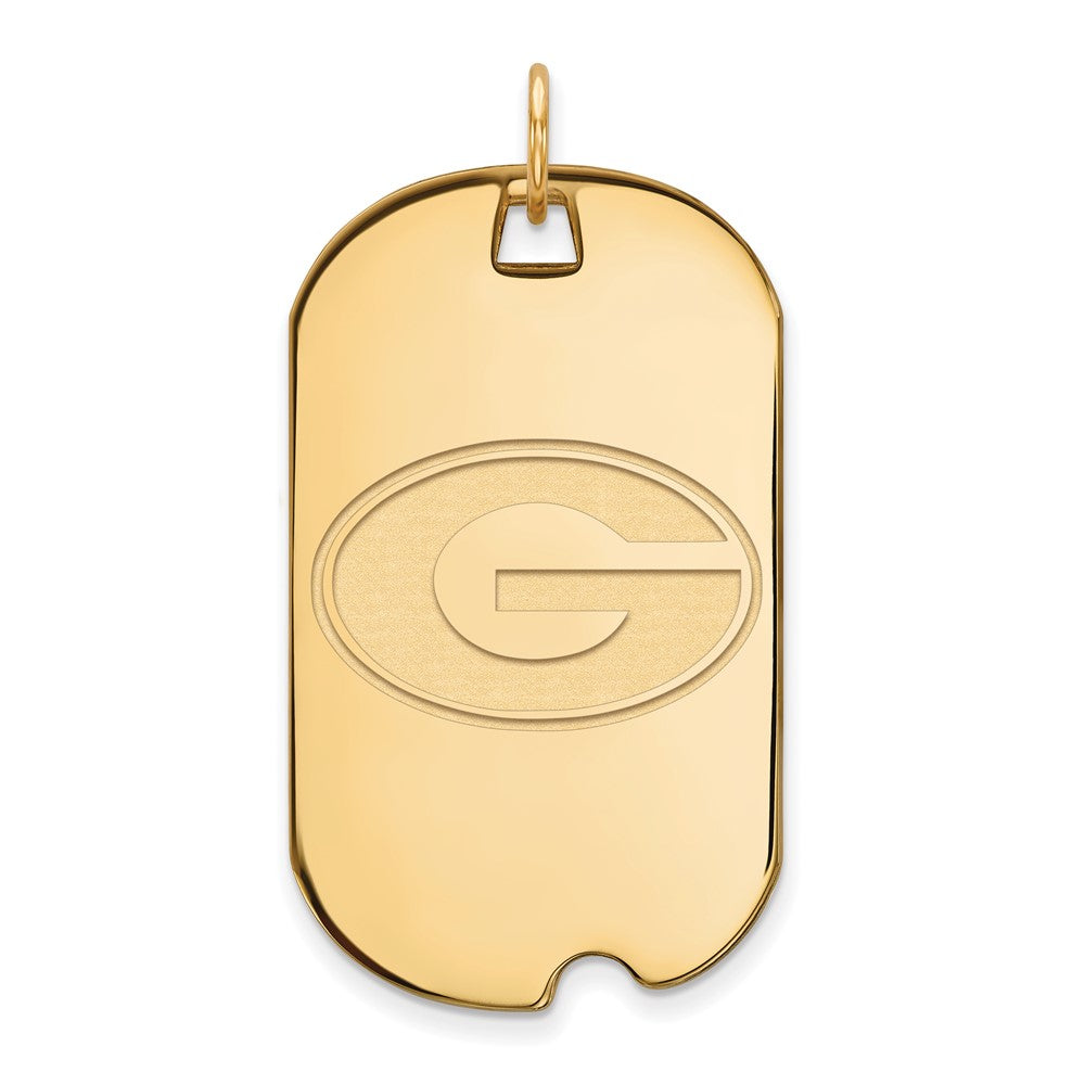 14k Gold LogoArt University of Georgia Letter G Large Dog Tag Pendant