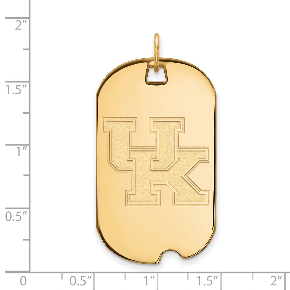 10k Gold LogoArt University of Kentucky U-K Large Dog Tag Pendant