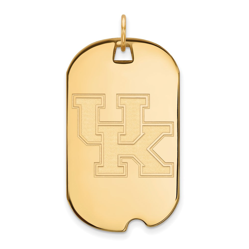 10k Gold LogoArt University of Kentucky U-K Large Dog Tag Pendant