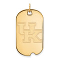 Sterling Silver Gold-plated LogoArt University of Kentucky U-K Large Dog Tag Pendant