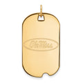 14k Gold LogoArt University of Mississippi Ole Miss Large Dog Tag Pendant