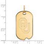 10k Gold LogoArt University of Oklahoma O-U Small Dog Tag Pendant
