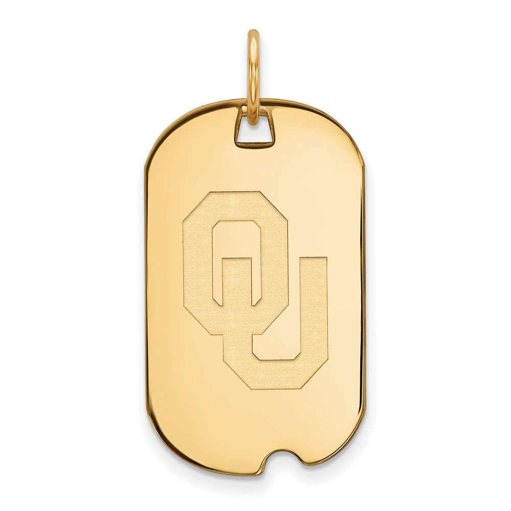 10k Gold LogoArt University of Oklahoma O-U Small Dog Tag Pendant