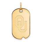 10k Gold LogoArt University of Oklahoma O-U Small Dog Tag Pendant