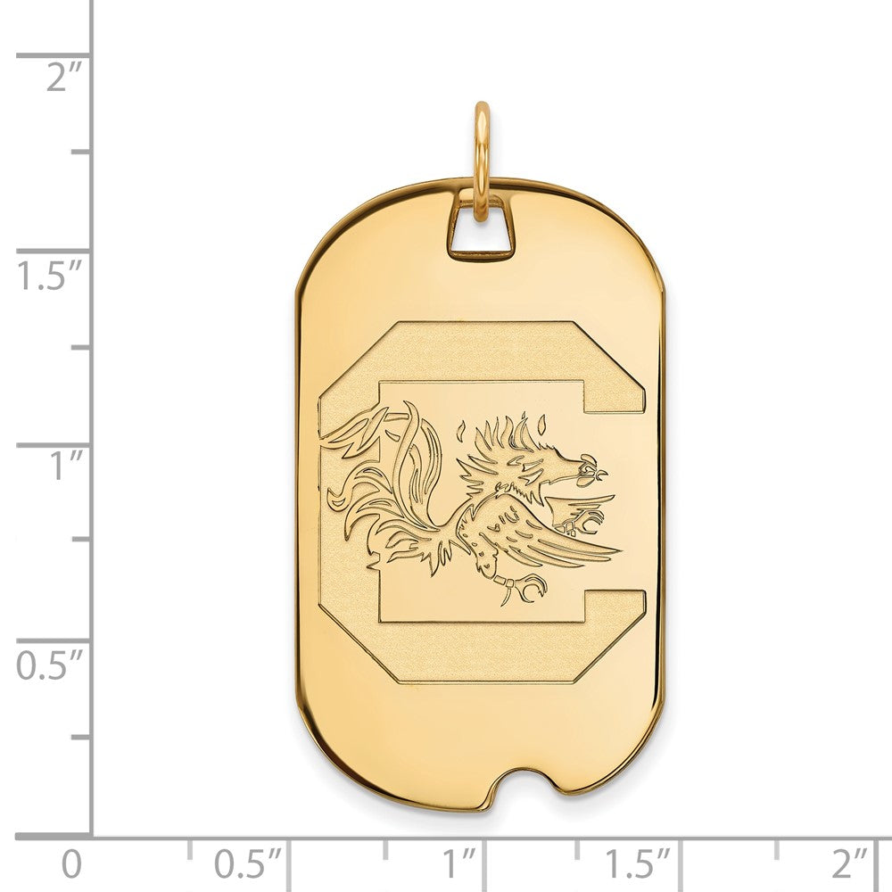 14k Gold LogoArt University of South Carolina Large Dog Tag Pendant