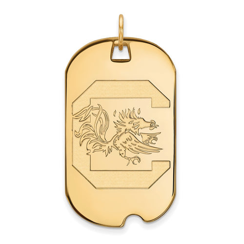 10k Gold LogoArt University of South Carolina Large Dog Tag Pendant