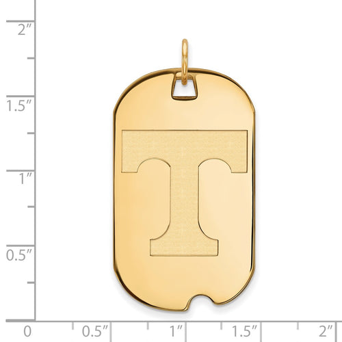 10k Gold LogoArt University of Tennessee Letter T Large Dog Tag Pendant