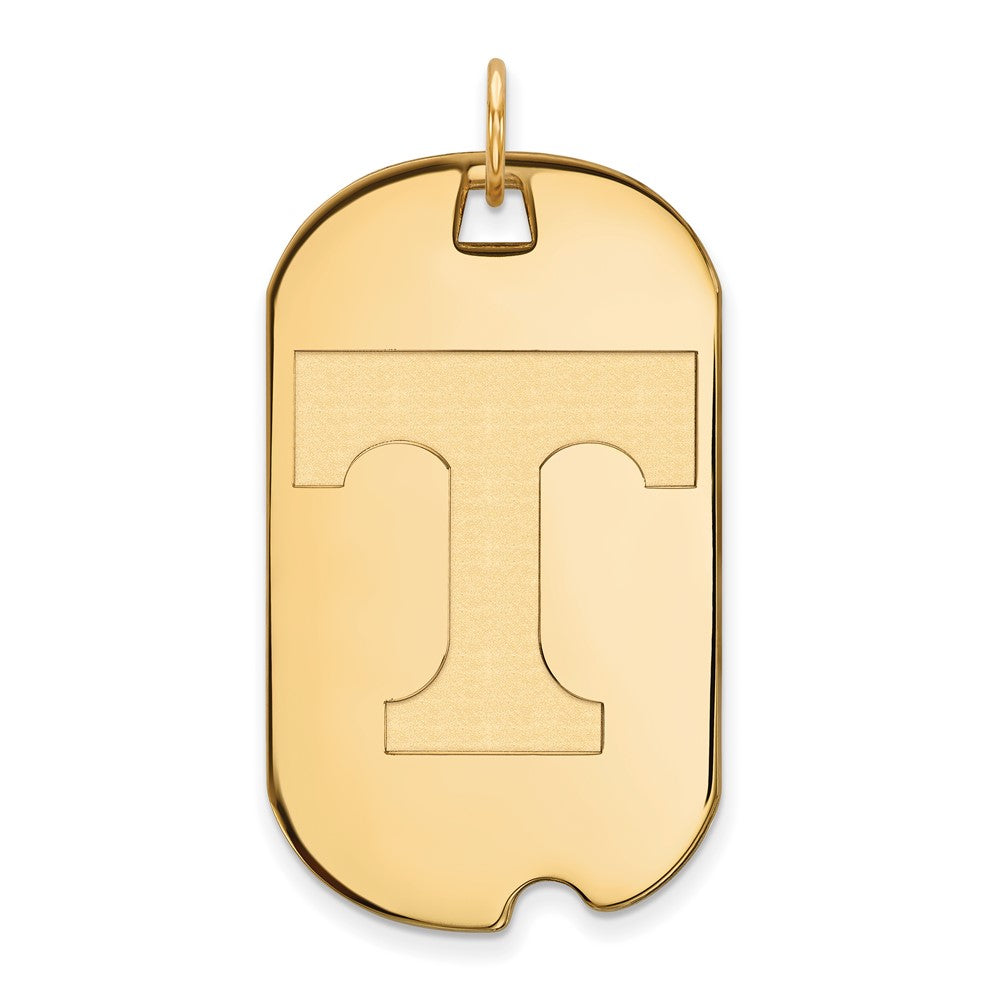 Sterling Silver Gold-plated LogoArt University of Tennessee Letter T Large Dog Tag Pendant
