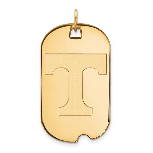 10k Gold LogoArt University of Tennessee Letter T Large Dog Tag Pendant