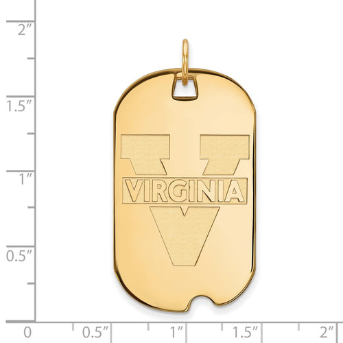 10k Gold LogoArt University of Virginia Large Dog Tag Pendant