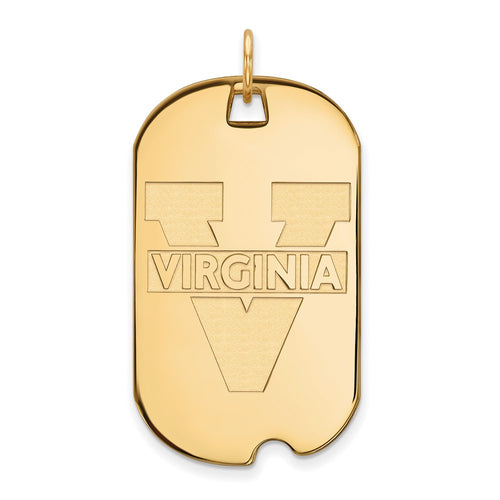 10k Gold LogoArt University of Virginia Large Dog Tag Pendant