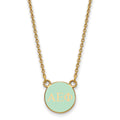 Sterling Silver Gold-plated LogoArt Alpha Epsilon Phi Sorority Greek Letters Extra Small Color Enamel Pendant 18 inch Necklace