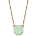 Sterling Silver Gold-plated LogoArt Alpha Epsilon Phi Sorority Greek Letters Extra Small Color Enamel Pendant 18 inch Necklace