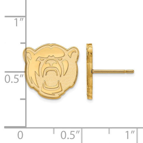10k Gold LogoArt Baylor University Small Post Earrings