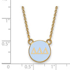 Sterling Silver Gold-plated LogoArt Delta Delta Delta Sorority Greek Letters Small Color Enamel Pendant 18 inch Necklace