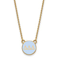 Sterling Silver Gold-plated LogoArt Delta Delta Delta Sorority Greek Letters Small Color Enamel Pendant 18 inch Necklace