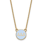 Sterling Silver Gold-plated LogoArt Delta Delta Delta Sorority Greek Letters Small Color Enamel Pendant 18 inch Necklace
