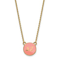 Sterling Silver Gold-plated LogoArt Delta Zeta Sorority Greek Letters Small Color Enamel Pendant 18 inch Necklace
