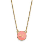 Sterling Silver Gold-plated LogoArt Delta Zeta Sorority Greek Letters Small Color Enamel Pendant 18 inch Necklace