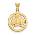 Sterling Silver Gold-plated LogoArt East Carolina University Pirate Small Circle Pendant