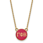 Sterling Silver Gold-plated LogoArt Gamma Phi Beta Sorority Greek Letters Small Color Enamel Pendant 18 inch Necklace