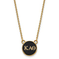 Sterling Silver Gold-plated LogoArt Kappa Alpha Theta Sorority Greek Letters Small Color Enamel Pendant 18 inch Necklace