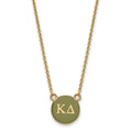 Sterling Silver Gold-plated LogoArt Kappa Delta Sorority Greek Letters Small Color Enamel Pendant 18 inch Necklace