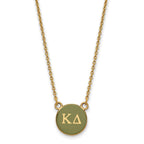 Sterling Silver Gold-plated LogoArt Kappa Delta Sorority Greek Letters Small Color Enamel Pendant 18 inch Necklace
