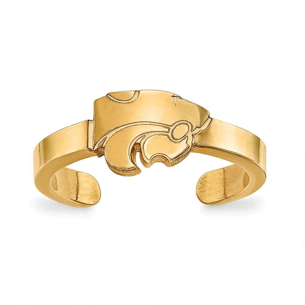 Sterling Silver Gold-plated LogoArt Kansas State University Wildcat Toe Ring