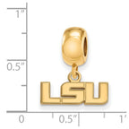 Sterling Silver Gold-plated LogoArt Louisiana State University L-S-U Extra Small Dangle Bead Charm