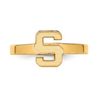 Sterling Silver Gold-plated LogoArt Michigan State University Letter S Toe Ring