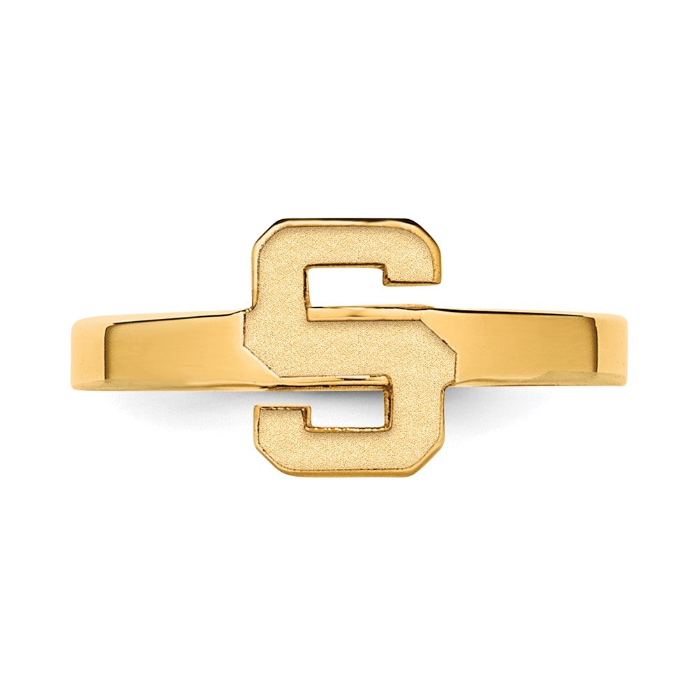 Sterling Silver Gold-plated LogoArt Michigan State University Letter S Toe Ring