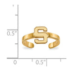 Sterling Silver Gold-plated LogoArt Michigan State University Letter S Toe Ring