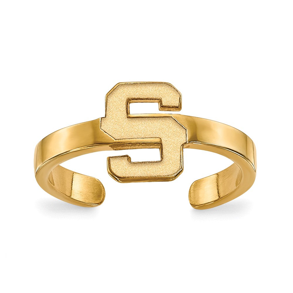 Sterling Silver Gold-plated LogoArt Michigan State University Letter S Toe Ring