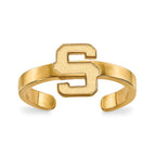 Sterling Silver Gold-plated LogoArt Michigan State University Letter S Toe Ring