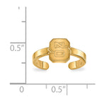 Sterling Silver Gold-plated LogoArt North Carolina State University N-C-S Toe Ring