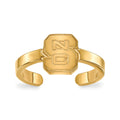 Sterling Silver Gold-plated LogoArt North Carolina State University N-C-S Toe Ring