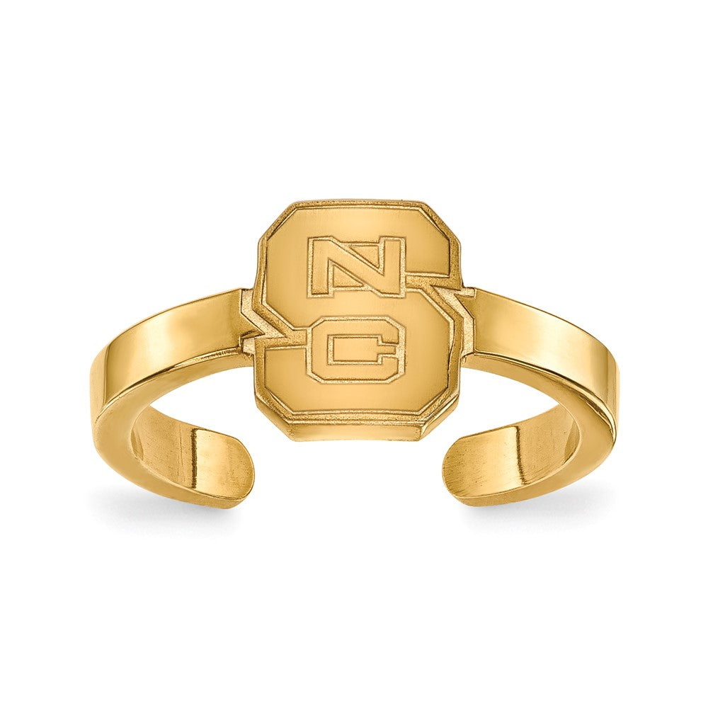 Sterling Silver Gold-plated LogoArt North Carolina State University N-C-S Toe Ring