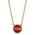 Sterling Silver Gold-plated LogoArt Pi Beta Phi Sorority Greek Letters Small Color Enamel Pendant 18 inch Necklace