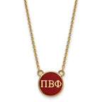 Sterling Silver Gold-plated LogoArt Pi Beta Phi Sorority Greek Letters Small Color Enamel Pendant 18 inch Necklace