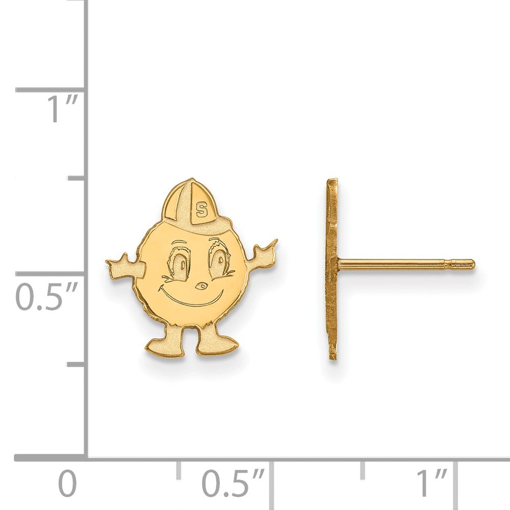 10k Gold LogoArt Syracuse University Mascot Small Post Earrings