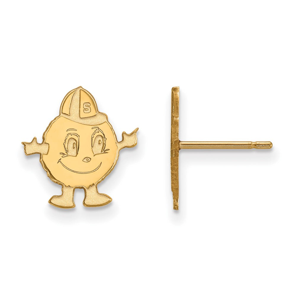 Sterling Silver Gold-plated LogoArt Syracuse University Mascot Small Post Earrings