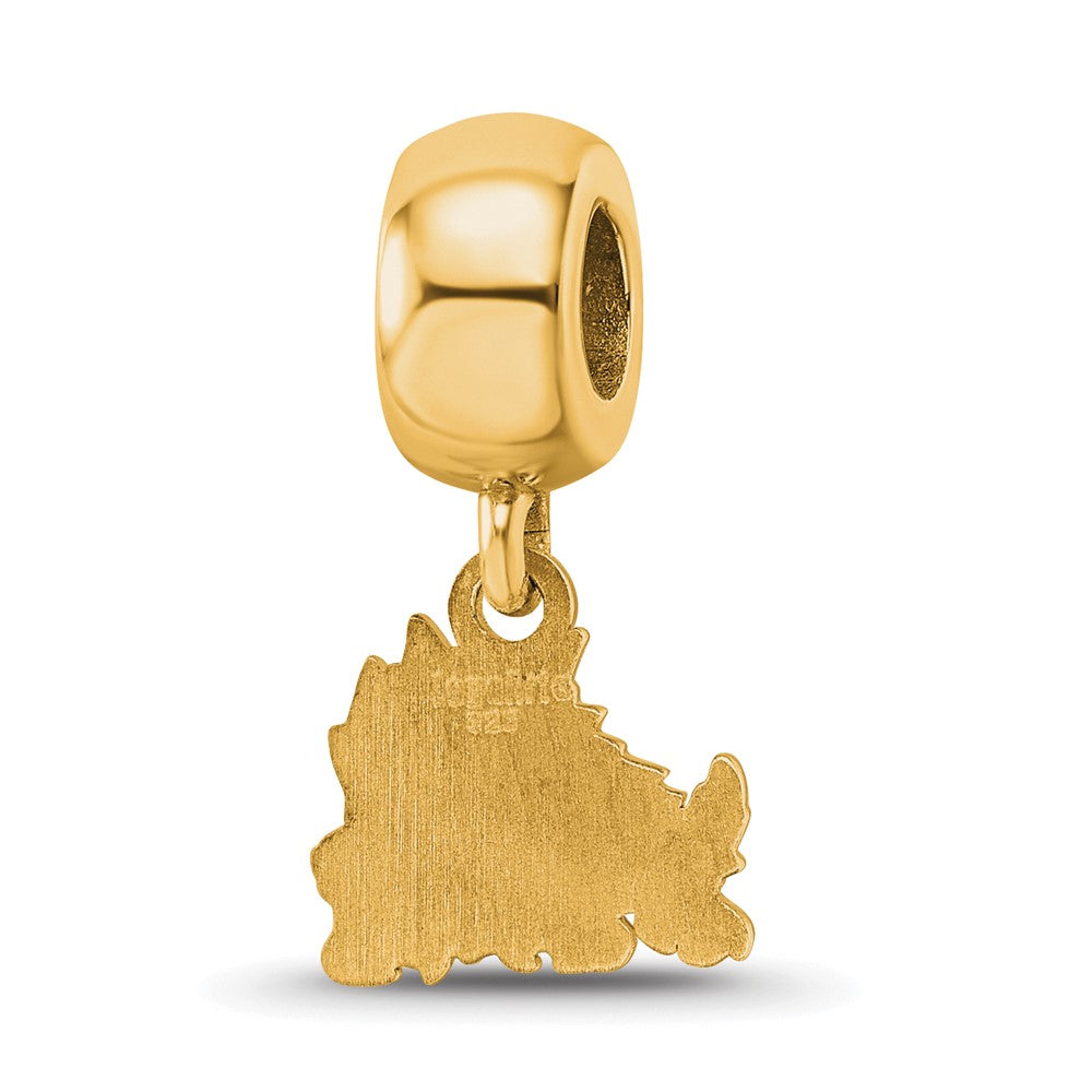 Sterling Silver Gold-plated LogoArt Texas Christian University Horned Frog Small Dangle Bead Charm