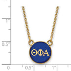 Sterling Silver Gold-plated LogoArt Theta Phi Alpha Sorority Greek Letters Small Color Enamel Pendant 18 inch Necklace