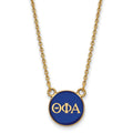 Sterling Silver Gold-plated LogoArt Theta Phi Alpha Sorority Greek Letters Small Color Enamel Pendant 18 inch Necklace