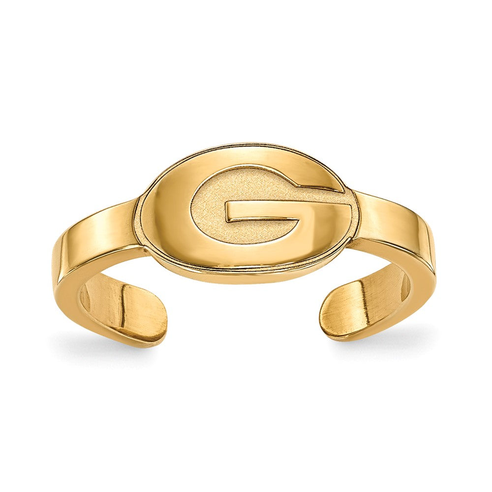 Sterling Silver Gold-plated LogoArt University of Georgia Letter G Toe Ring
