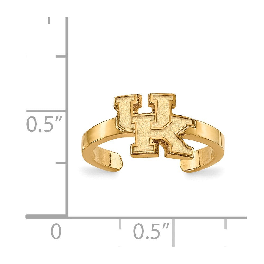 Sterling Silver Gold-plated LogoArt University of Kentucky U-K Toe Ring