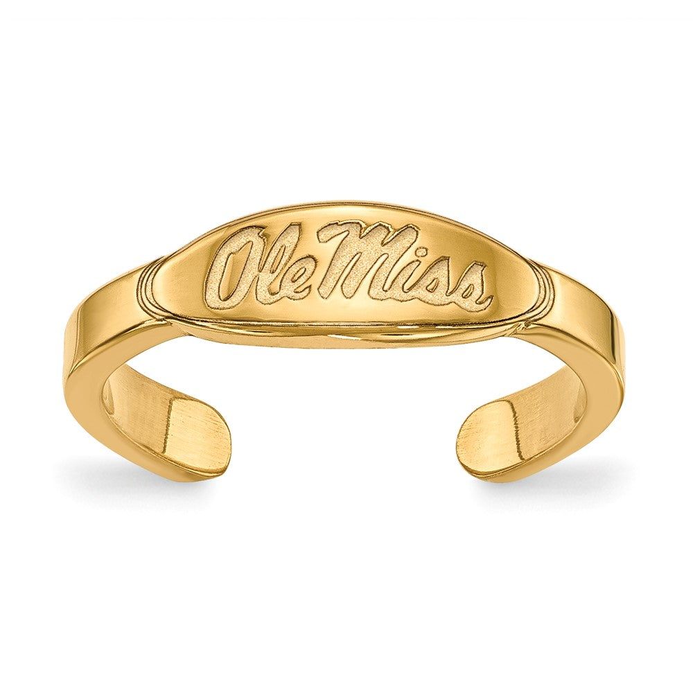 Sterling Silver Gold-plated LogoArt University of Mississippi Ole Miss Toe Ring