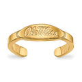 Sterling Silver Gold-plated LogoArt University of Mississippi Ole Miss Toe Ring